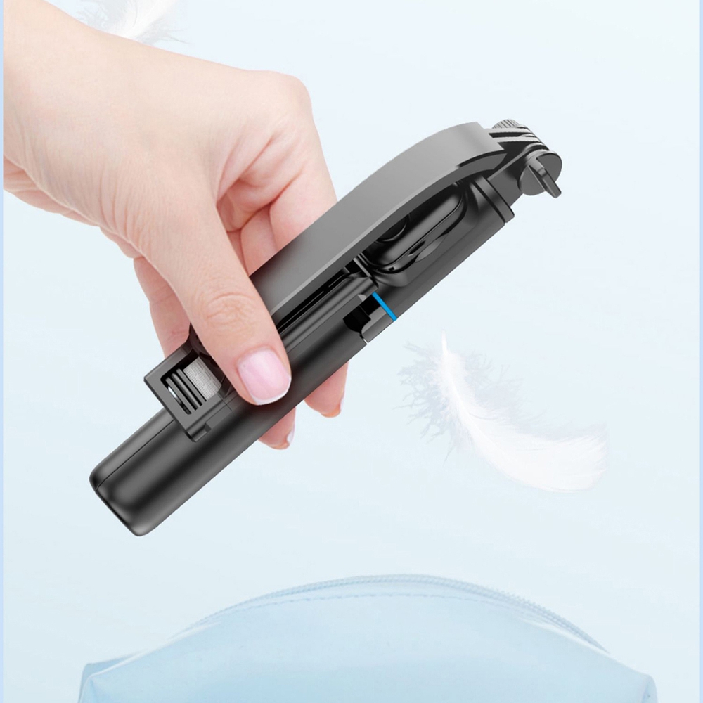 Dudao F18S 4-en-1 b&acirc;ton &agrave; selfie tr&eacute;pied pliable avec t&eacute;l&eacute;commande - Noir