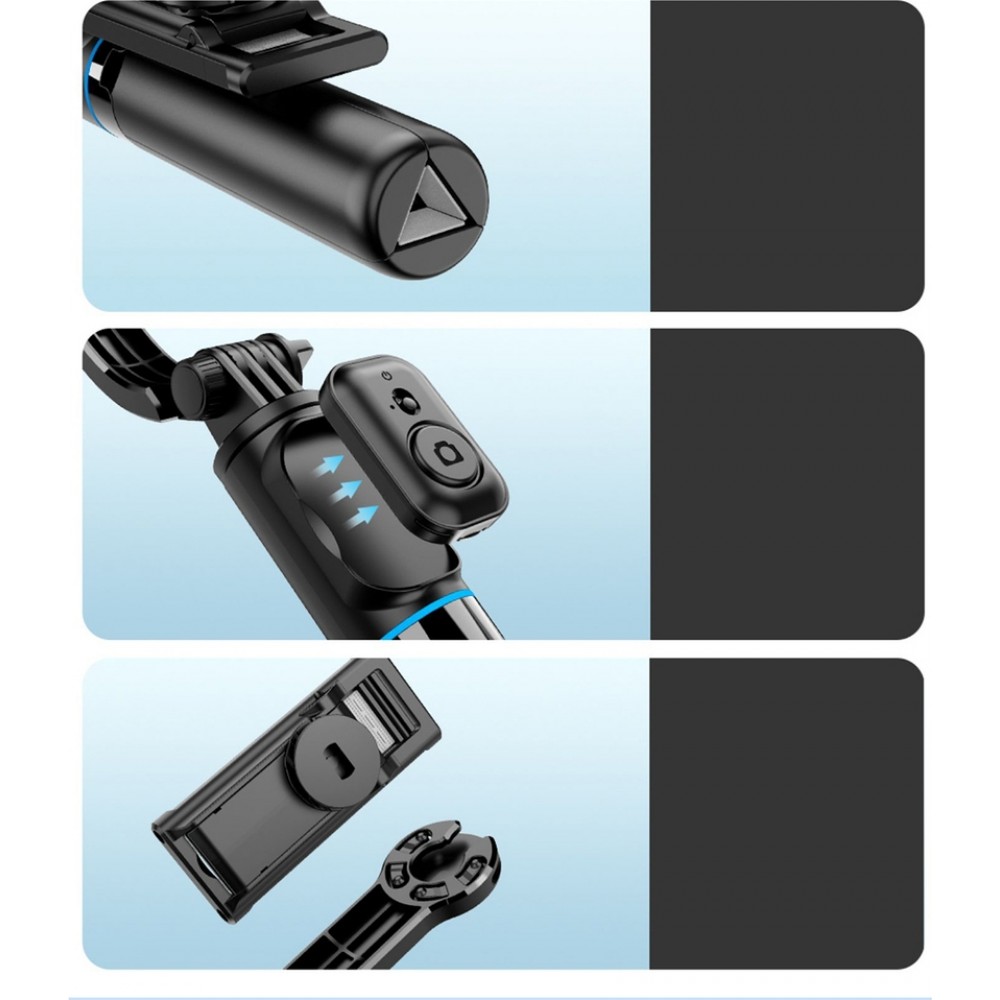 Dudao F18S 4-en-1 b&acirc;ton &agrave; selfie tr&eacute;pied pliable avec t&eacute;l&eacute;commande - Noir