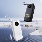 Dudao K13Pro Powerbank 20000mAh mit integrierten Kabeln Tragbare externe Batterie - Schwarz