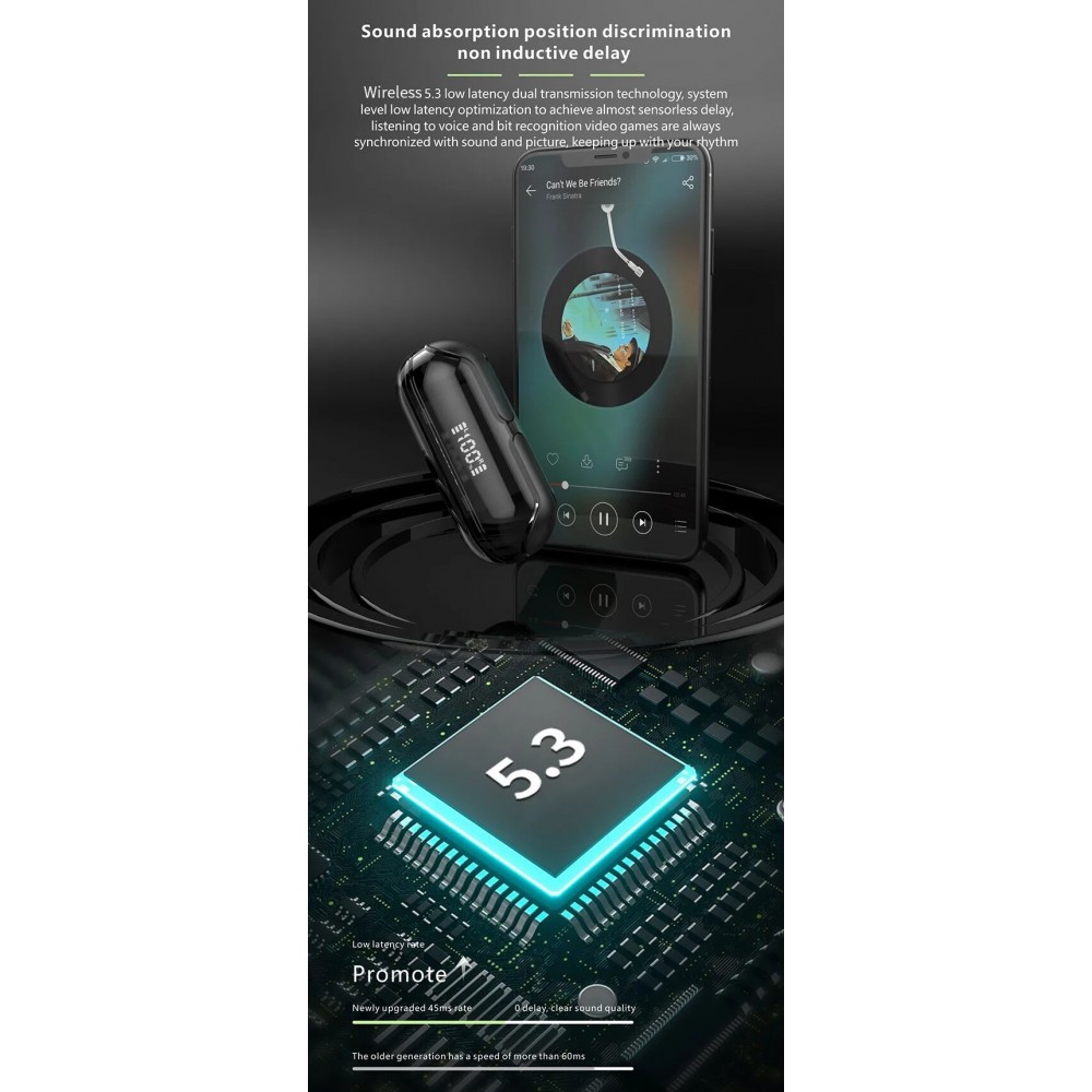 Bluetooth Kopfh&ouml;rer F80 Q26 Pro TWS mit LED-Display, lange Akkulaufzeit f&uuml;r Sport und Gaming - Weiss