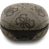 Bluetooth Kopfh&ouml;rer Guess PU 4G Script Logo ENC TWS mit Sprachassistent und 16h Akkulaufzeit - Braun