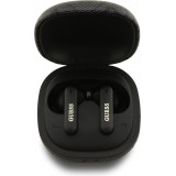 Bluetooth Kopfh&ouml;rer Guess PU 4G Script Logo ENC TWS mit Sprachassistent und 16h Akkulaufzeit - Schwarz
