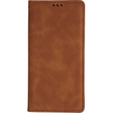 Etui cuir iPhone Air - Flip Wallet vintage avec fermeture aimantée et compartiment cartes - Brun