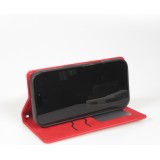 Etui cuir iPhone Air - Flip Wallet vintage avec fermeture aimantée et compartiment cartes - Rouge