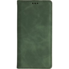 Leder Tasche Case iPhone Air - Flip Wallet vintage mit Magnetverschluss und Kartenhalter - Dunkelgrün