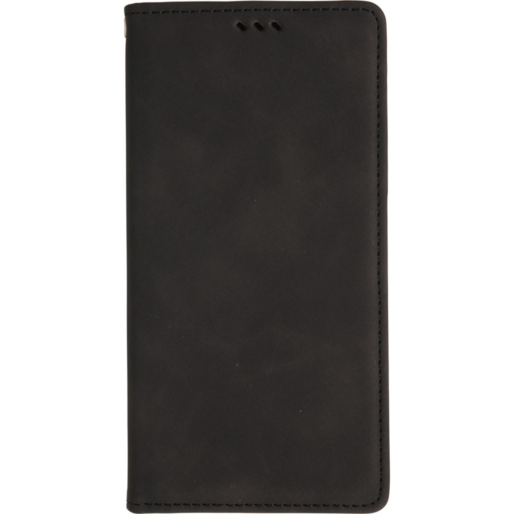 Samsung Galaxy S25 Edge Leder Tasche - Flip Wallet vintage mit Magnetverschluss und Kartenhalter - Schwarz