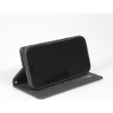 Samsung Galaxy S25 Edge Leder Tasche - Flip Wallet vintage mit Magnetverschluss und Kartenhalter - Schwarz