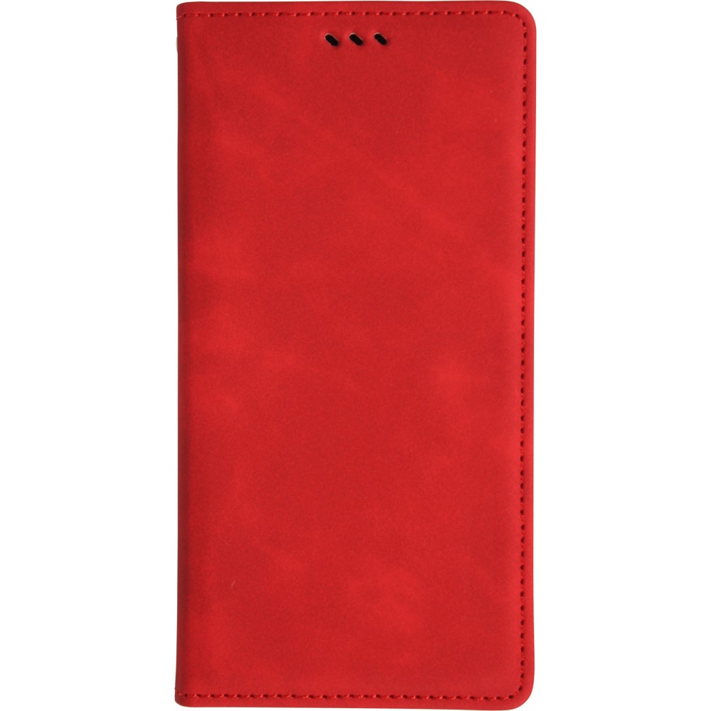 Leder Tasche Case iPhone 17 - Flip Wallet vintage mit Magnetverschluss und Kartenhalter - Rot