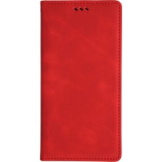 Leder Tasche Case iPhone 17 - Flip Wallet vintage mit Magnetverschluss und Kartenhalter - Rot