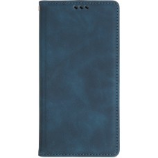 iPhone 17 Pro Max Leder Tasche - Flip Wallet vintage mit Magnetverschluss und Kartenhalter - Blau