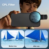 Professioneller Polarisationsfilter f&uuml;r Smartphone (iPhone, Samsung) mit drehbarem Clip, HD-Farbenwiederherstellung - Schwarz