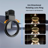 Professioneller Polarisationsfilter f&uuml;r Smartphone (iPhone, Samsung) mit drehbarem Clip, HD-Farbenwiederherstellung - Schwarz