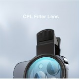 Professioneller Polarisationsfilter f&uuml;r Smartphone (iPhone, Samsung) mit drehbarem Clip, HD-Farbenwiederherstellung - Schwarz