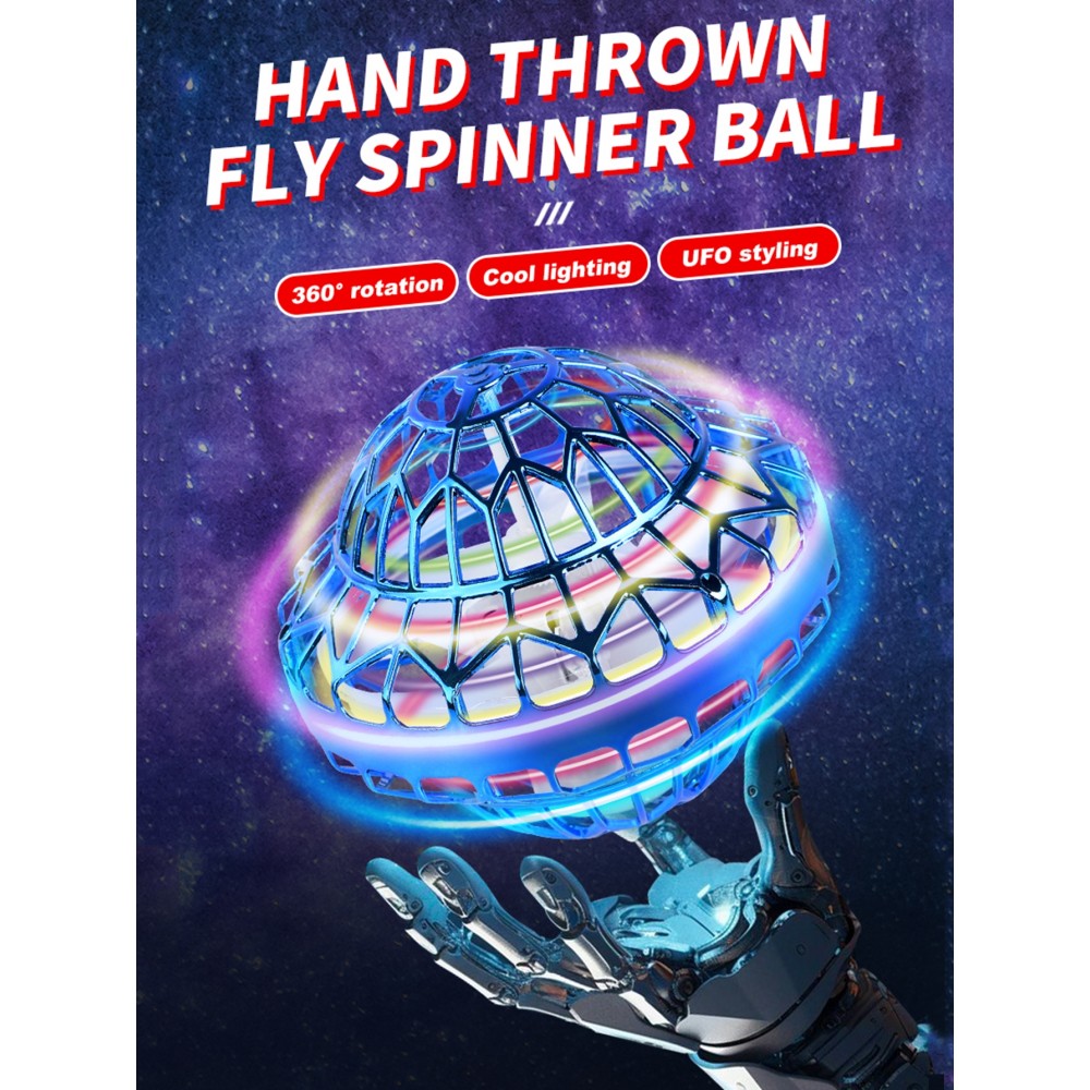 Fly spinning ball 360&deg; intelligenter rotierender leuchtender Ball mit magischer Induktion f&uuml;r Kinder - Blau