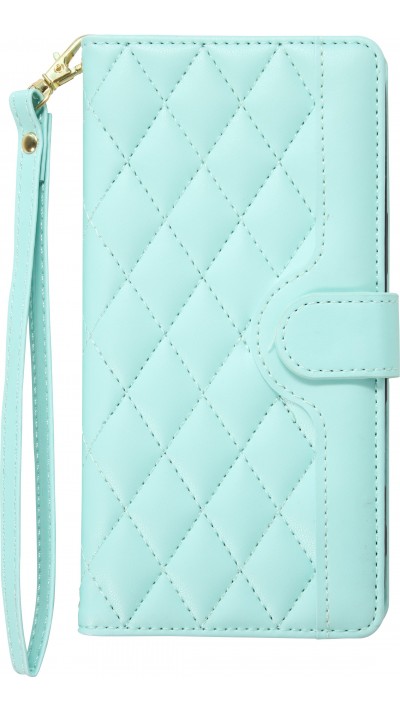iPhone 16 Pro Max Case Hülle - Elegante Flip-Matratze mit Magnetverschluss Trageschlaufe und Kartenfächern - Türkis