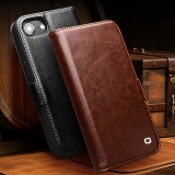 iPhone 16e Case Hülle - Flip Qialino Echtleder mit magnetischem Verschluss - Schwarz