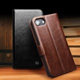 iPhone 16e Case Hülle - Flip Qialino Echtleder mit magnetischem Verschluss - Schwarz