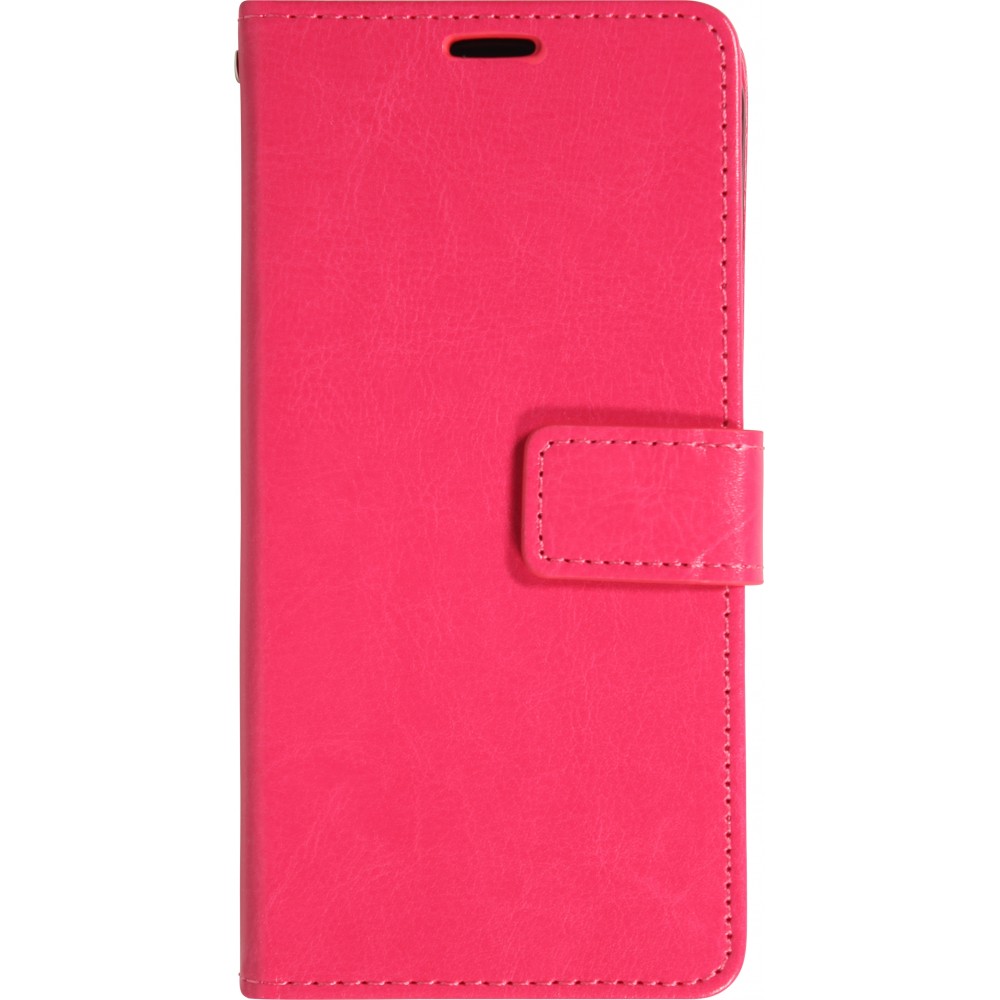 Fourre iPhone Air - Premium Flip cuir lisse porte-cartes - Rose foncé