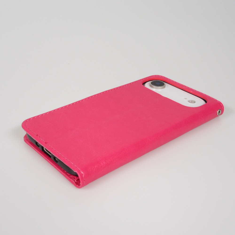 Fourre iPhone Air - Premium Flip cuir lisse porte-cartes - Rose foncé
