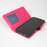 Fourre iPhone Air - Premium Flip cuir lisse porte-cartes - Rose foncé