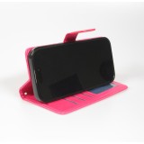 Fourre iPhone Air - Premium Flip cuir lisse porte-cartes - Rose foncé