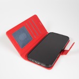 Fourre iPhone Air - Premium Flip cuir lisse porte-cartes - Rouge