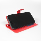 Fourre iPhone Air - Premium Flip cuir lisse porte-cartes - Rouge