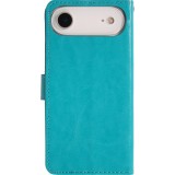Fourre iPhone Air - Premium Flip cuir lisse porte-cartes - Turquoise