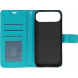 Fourre iPhone Air - Premium Flip cuir lisse porte-cartes - Turquoise