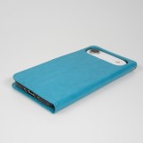 Fourre iPhone Air - Premium Flip cuir lisse porte-cartes - Turquoise