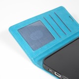 Fourre iPhone Air - Premium Flip cuir lisse porte-cartes - Turquoise