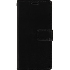 iPhone 17 Case Hülle - Premium Flip Leder Tasche - Schwarz