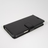 iPhone 17 Case Hülle - Premium Flip Leder Tasche - Schwarz