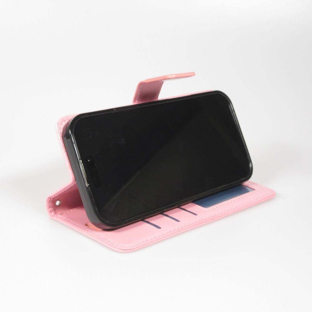 Hülle iPhone 17 - Premium Flip Leder Tasche - Hellrosa