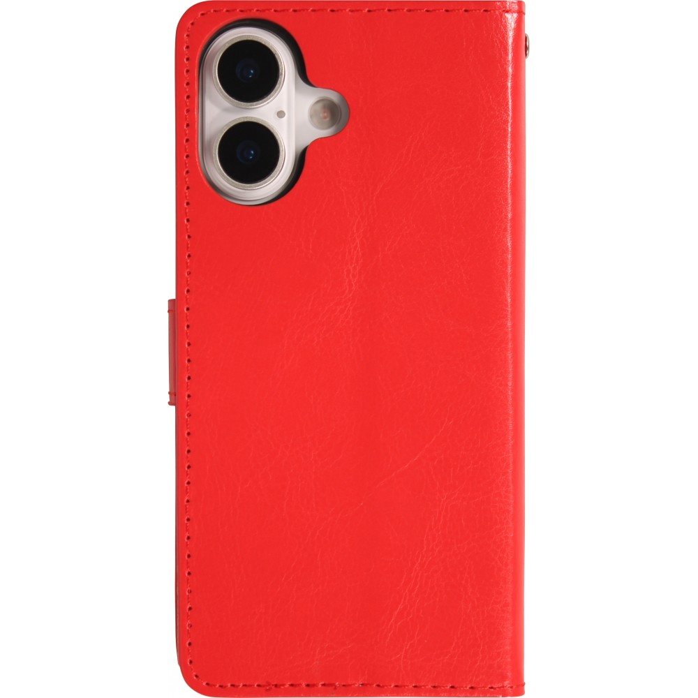Hülle iPhone 17 - Premium Flip Leder Tasche - Rot