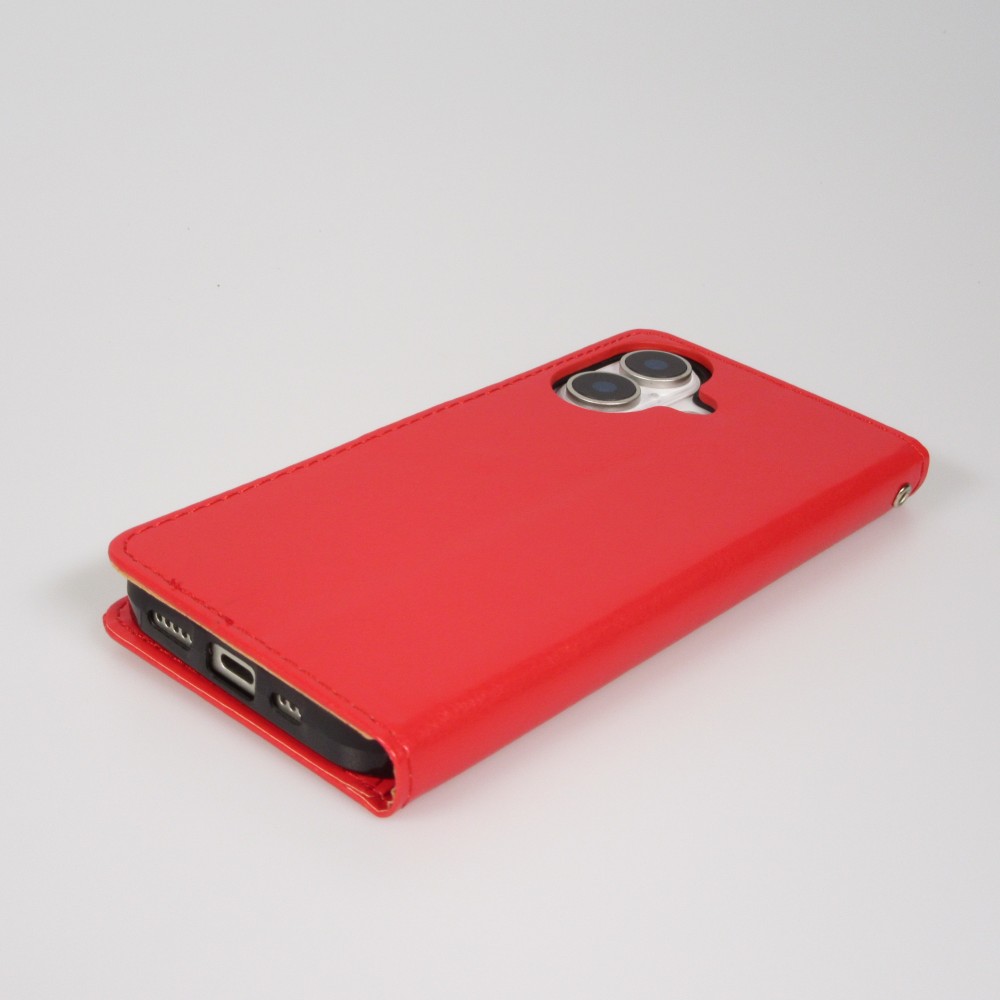 Hülle iPhone 17 - Premium Flip Leder Tasche - Rot