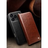 iPhone 17 Pro Case Hülle - Qialino Flip Classic Wallet Echtleder - Hellbraun
