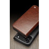 iPhone 17 Pro Case Hülle - Qialino Flip Classic Wallet Echtleder - Hellbraun