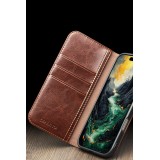 iPhone 17 Pro Max Case Hülle - Qialino Flip Classic Wallet Echtleder - Schwarz