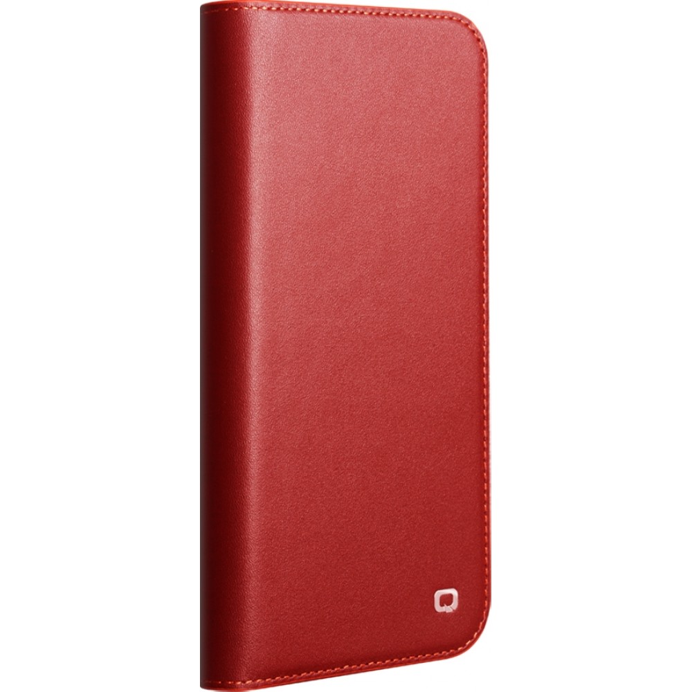 iPhone 17 Pro Case Hülle - Qialino Flip Matt Wallet Echtleder - Rot