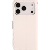 Hülle iPhone 17 Pro Max - Premium Flip Leder Tasche - Weiss