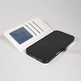 Hülle iPhone 17 Pro Max - Premium Flip Leder Tasche - Weiss