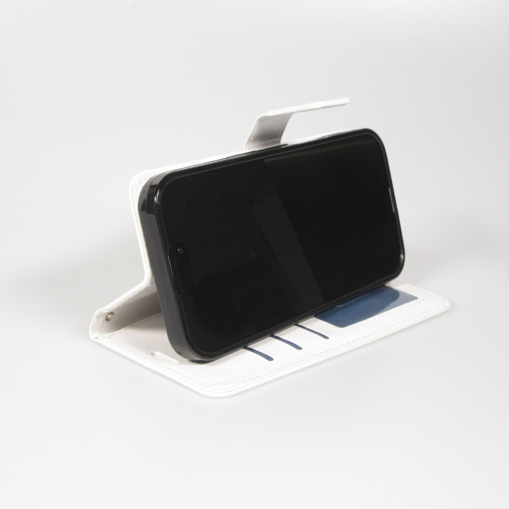 Hülle iPhone 17 Pro Max - Premium Flip Leder Tasche - Weiss