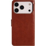 Hülle iPhone 17 Pro Max - Premium Flip Leder Tasche - Braun