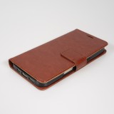 Hülle iPhone 17 Pro Max - Premium Flip Leder Tasche - Braun