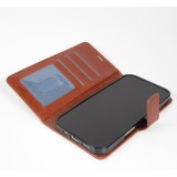 Hülle iPhone 17 Pro Max - Premium Flip Leder Tasche - Braun