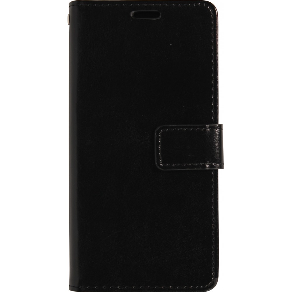 iPhone 17 Pro Max Case Hülle - Premium Flip Leder Tasche - Schwarz