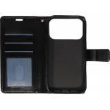 iPhone 17 Pro Max Case Hülle - Premium Flip Leder Tasche - Schwarz