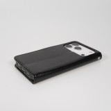 iPhone 17 Pro Max Case Hülle - Premium Flip Leder Tasche - Schwarz