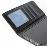 iPhone 17 Pro Max Case Hülle - Premium Flip Leder Tasche - Schwarz